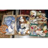 General ceramics and glass, cabinet plates, ornaments to include Royal Crown Derby, Royal Doulton,