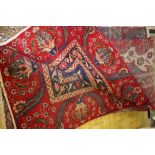 Large old Persian Tabriz carpet with tradition multi coloured medallion design