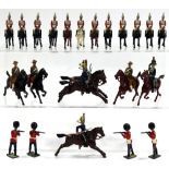 Two sets of Britains soldiers on horseback, one set comprising twelve soldiers on horseback,