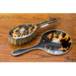 A silver and tortoisesheel part dressing table set, Deakin and Francis Lts, Birmingham 1934,