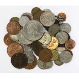 A collection of coins to include a 1896 Penny in good condition, etc,