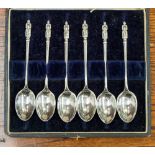 Set of six boxed EP Apostle spoons