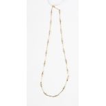 A 9ct gold fancy bead and bar link necklace approx 5.