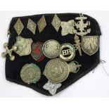 A collection of seventeen 1940's to 1950's Boys Brigade badges on their original armlet.