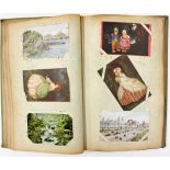 An early postcard album, featuring a group of fairy related cards by Sowerby,