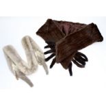 A Mink stole with Mink tails, early 1950s; together with a grey Squirrel double tippet,