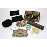 An early 20th Century ladies evening bag, including beaded Art Deco examples,