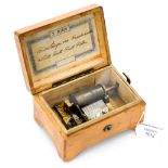 Miniature Swiss music box with two airs