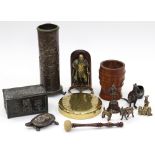 A cast bronze Arts and Crafts casket,