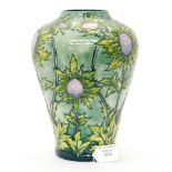 A Moorcroft Trial Thistle pattern vase, dated 28-6-04 to base,