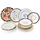 A collection of late 18th Century and early 19th Century hand painted and transfer Derby tea plate