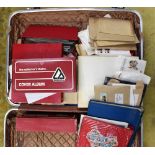 A large brown suitcase containing mainly 1970s and 1980s GB, Australia, Channel Islands,