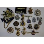 WW2 and later Royal Navy Sweetheart broach collection: Including a Royal Navy PTI lapel badge.