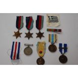 WW2 British 1939-45 Star (Three) British War Medal 1939-45 (no ribbon), NATO Kosovo medal,