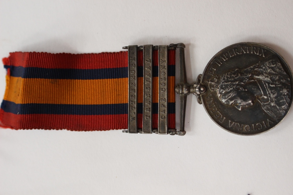 Queens South Africa Medal with Wittebergen, Transvaal and Cape Colony Clasps to 3355 Pte.