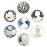 Silver Proof Queen Mother 7 coin set 1980,