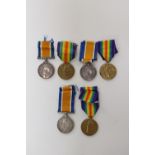 WW I pairs British War Medal and Victory to 1687 SJT, T.