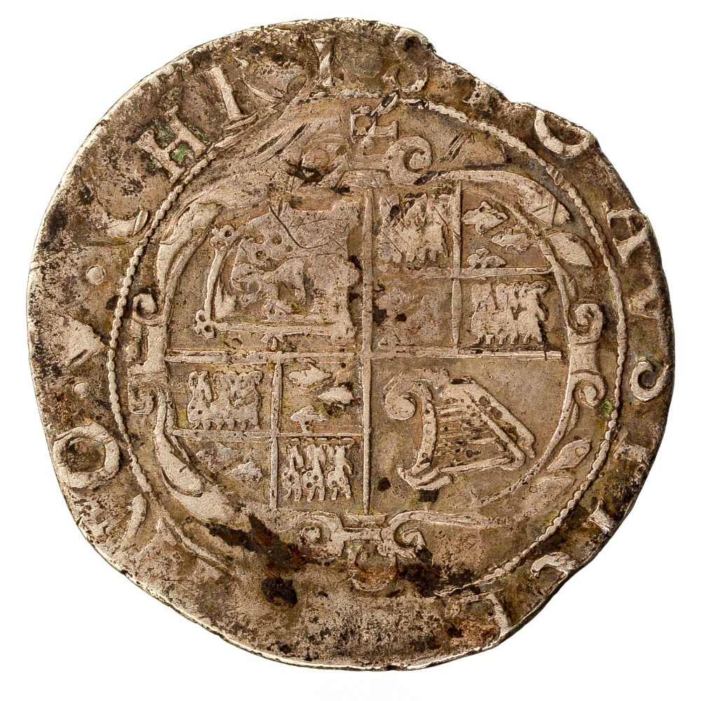 Charles 1st Shilling 1632-33 mm Harp, Tower under Charles 1st,