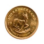 South Africa One Tenth Kruger Rand 1980