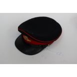 Britsh Royal Artillery Officers No1 Dress Cap. Gilt Queens Crown RA cap badge.