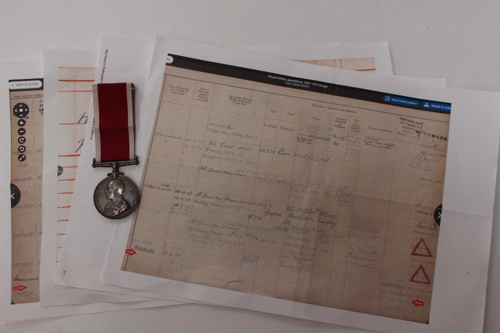 British Long Service and Good Conduct Medal GRV with replaced but incorrect suspension named to