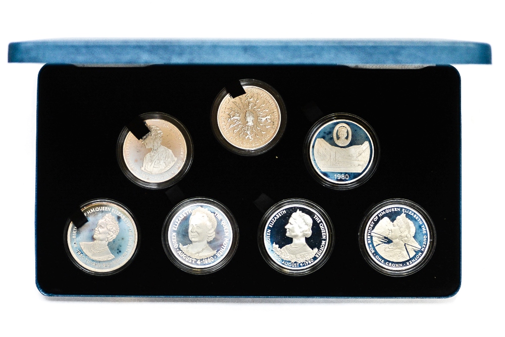 Silver Proof Queen Mother 7 coin set 1980, - Image 3 of 3