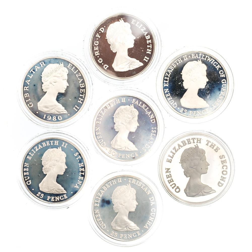 Silver Proof Queen Mother 7 coin set 1980, - Image 2 of 3