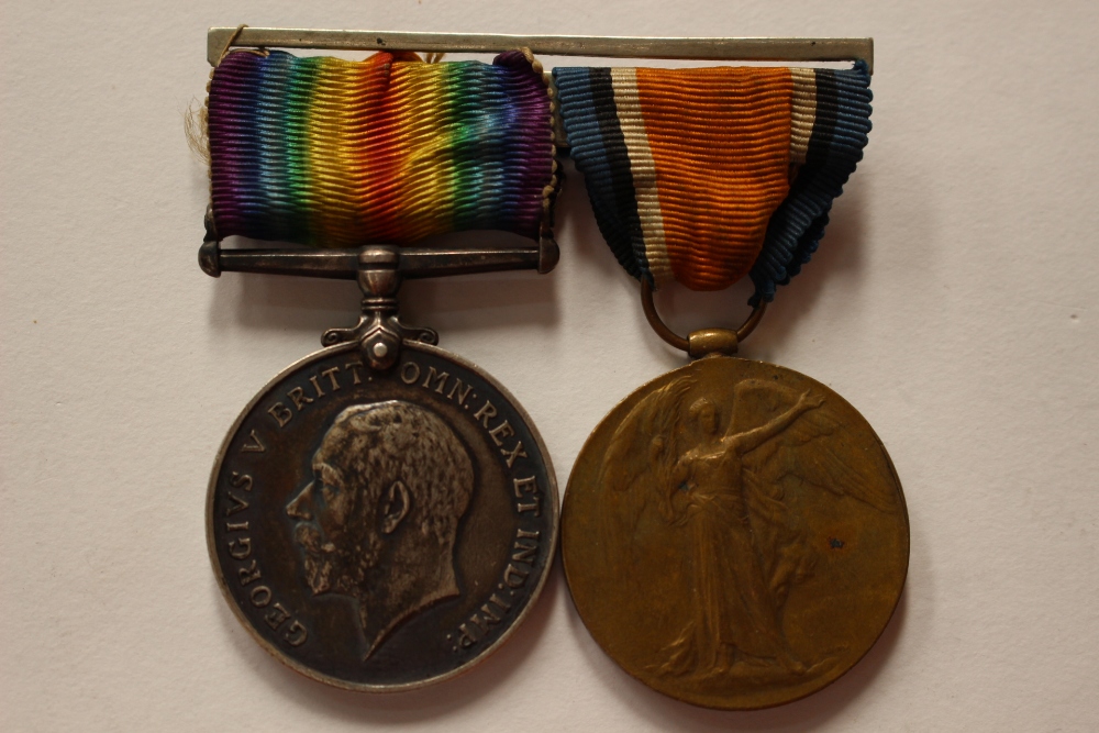 WW1 British War Medal 1914-18 and the Victory medal to 18670A Clp S Ambrose, Suffolk Regt.