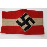 WW2 Third Reich Hitler Jugend Armband. Wool multipart construction with machine woven swastika.