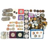 A bag of UK and World coins includes Medallions and Commemoratives, Crowns 1951 x 2, 1953 x 10,