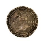 Edward 6th Shilling 1551 mm y, severe clipping,