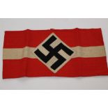 WW2 Third Reich Hitler Jugend Armband. Cotton with Bevo machine woven swastika.