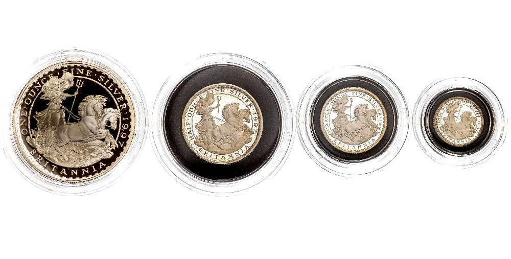 Silver Proof Britannia 4 coin collection,