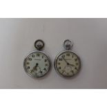 WW2 British Army GSTP marked pocket watches. Swiss made by Jaeger Le Coultre. Pair.