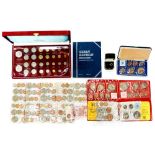 Thailand 30 coin set in Red Presentation Case, New Zealand Proof Set 1967, 1968,