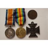 WW1 British War Medal 1914-18 and Victory Medal complete with ribbons to SE - 16439 Pte C Gunner,