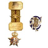 The Royal Masonic Institution for Girls 1788-1858 enamel white metal/gilt brooch R.R.O.