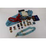A large collection of Masonic medals,