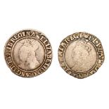 Elizabeth 1st Shillings 1560-61 mm Martlet, S2555, 1592-95 mm Tun,