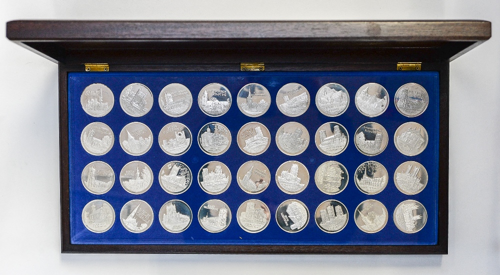 'The Beauty of Britain's Churches', 36 Silver Proof medals, total weight 47 ozt approx, - Image 2 of 3