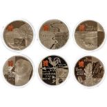 A set of six Silver Proof £5 2010 'The Body of Britain' with certificates