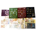 Proof set 1970 'Food for All' coin panel FAO money 4 to FAO money 6 with reciepts dated 1976,