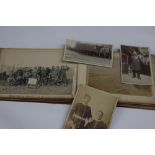 Boer War photo album with good large photos from 1899 to WW1, Boer War paperwork, maps.