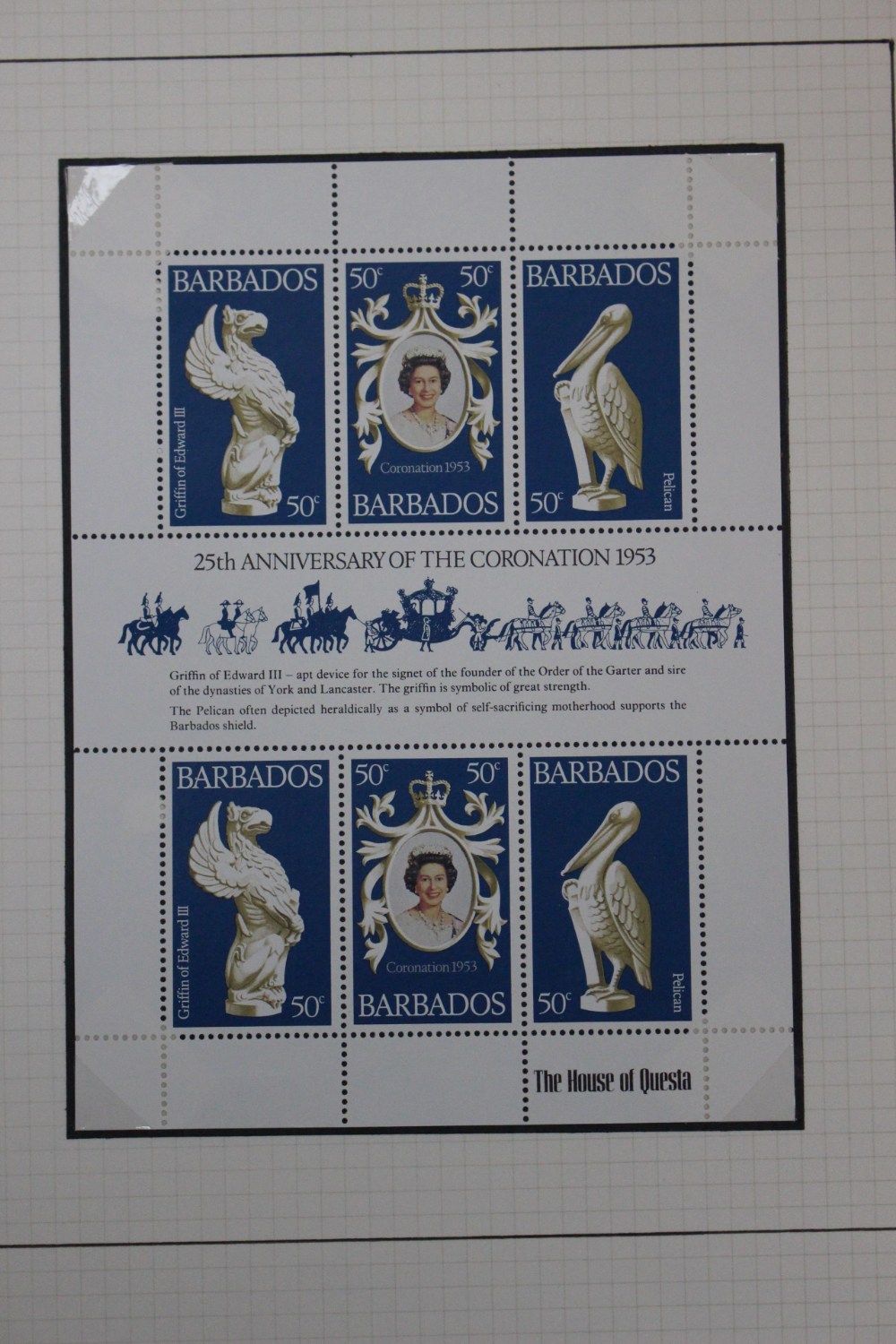 Stamps Commonwealth royalty omnibus issues in five albums for 1973 Royal Wedding,