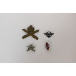 WW2 Third Reich Police lapel badge and a Hitler Jugend badge for 21 Juni 1934.