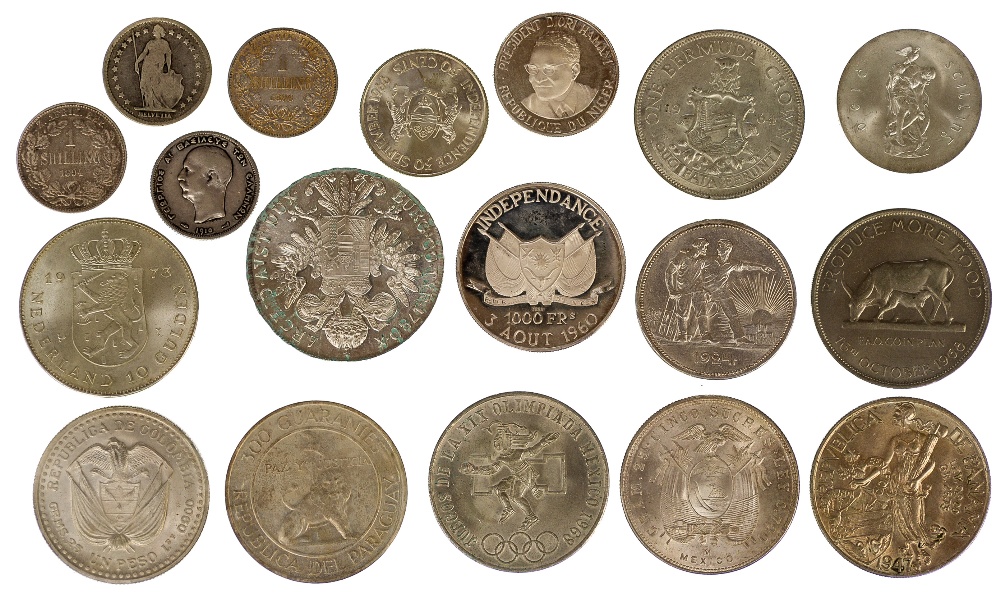 World Silver coins, South Africa Shillings 1894, 1896, Austria Maria Theresia Thaler 1780,