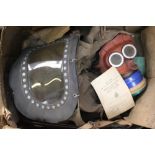 WW2 British babies respirator in original cardboard box and a WW2 British "Mickey Mouse" child's