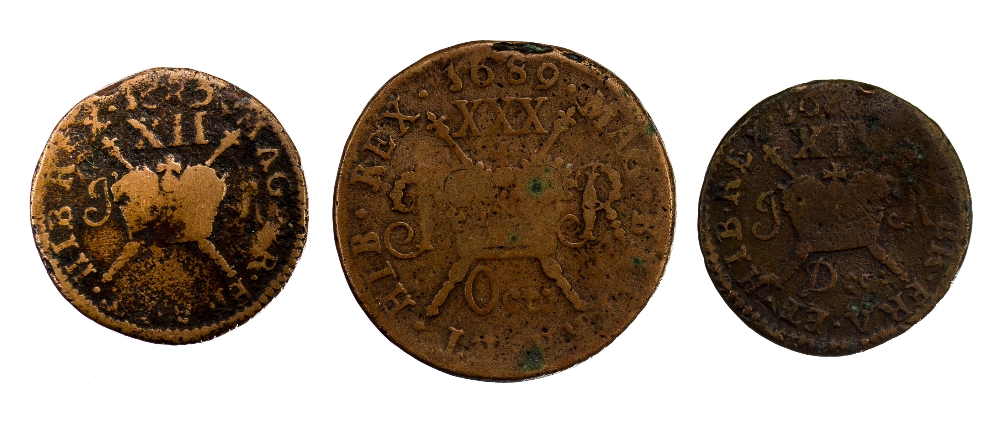 Ireland, Guernsey Halfcrown 1689 (Oct) Shilling 1689 (Dec), Shilling 1689,