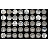 'The Ancient Counties of England', 40 Silver Proof Medallions by The Birmingham Mint,