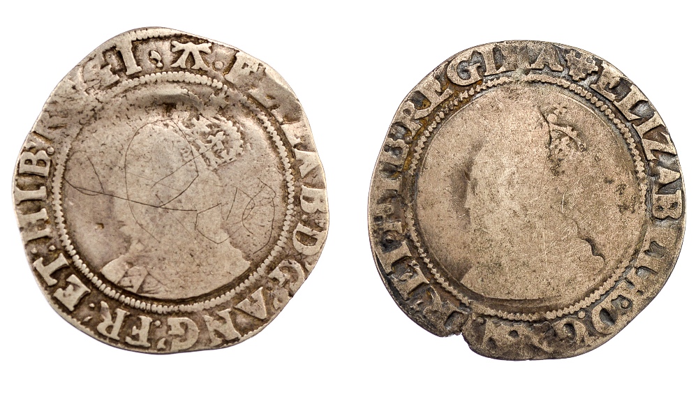 Elizabeth 1st Shillings 1560-61 mm Cross - Crosslets S2555A, 1582-84 mm A,